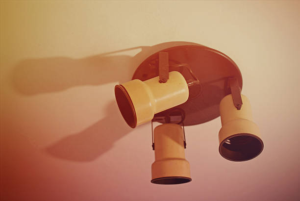 Vintage hanging  electric lamp with three arms